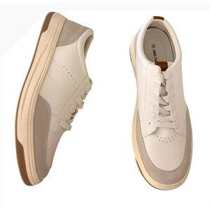 NEW Bruno Marc Mens Size 12 White Casual Sneakers‎ Lace Up